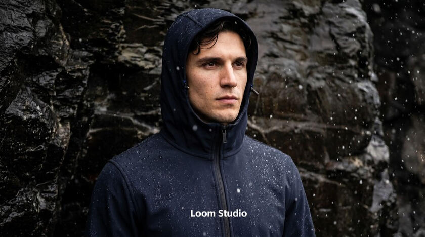 Atmospheric Armor: Matte Performance and Obsidian Shadows Fashion campaign photography for brands by award winning designers, powered by AI — outerwear editorial by LOOM Studio