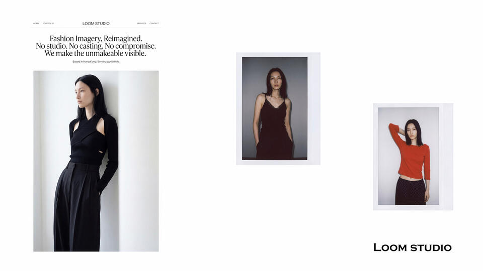 The Digital Casting: Raw Studio Aesthetics and Modern Silhouettes Campaign and digital casting production service for fashion brands by award winning designers, powered by AI — studio lookbook, LOOM Studio